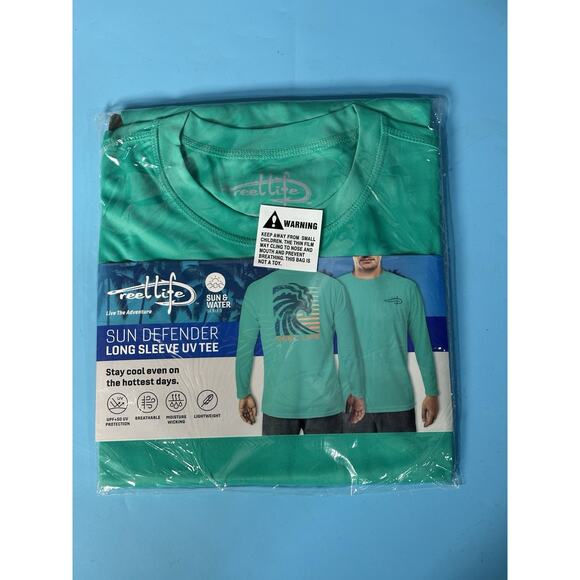 New Men's Reel Life Sun Defender Long Sleeve UV Tee Arcadia XXL - Picture 1 of 2